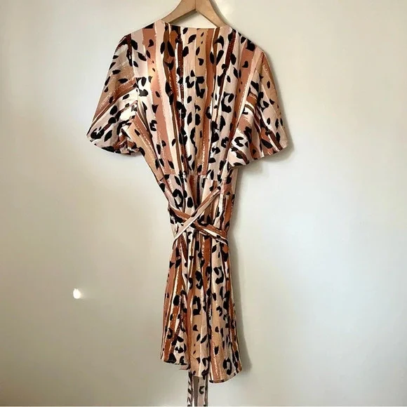 Anthropologie Hutch Blaise Leopard  Print Wrap Dress - Picture 6 of 11